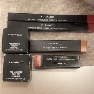 MAC Cosmetics Lipstick and Lip Gloss Set - Red and Brown